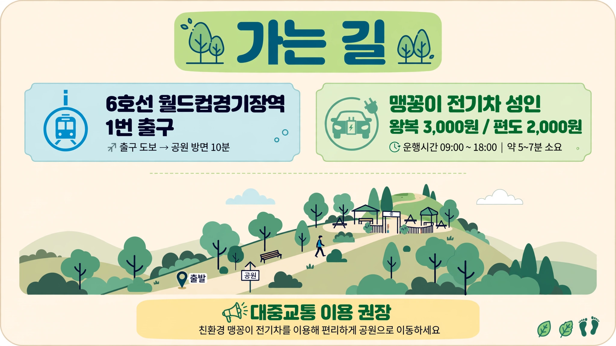 하늘공원 가는 길 안내 인포그래픽