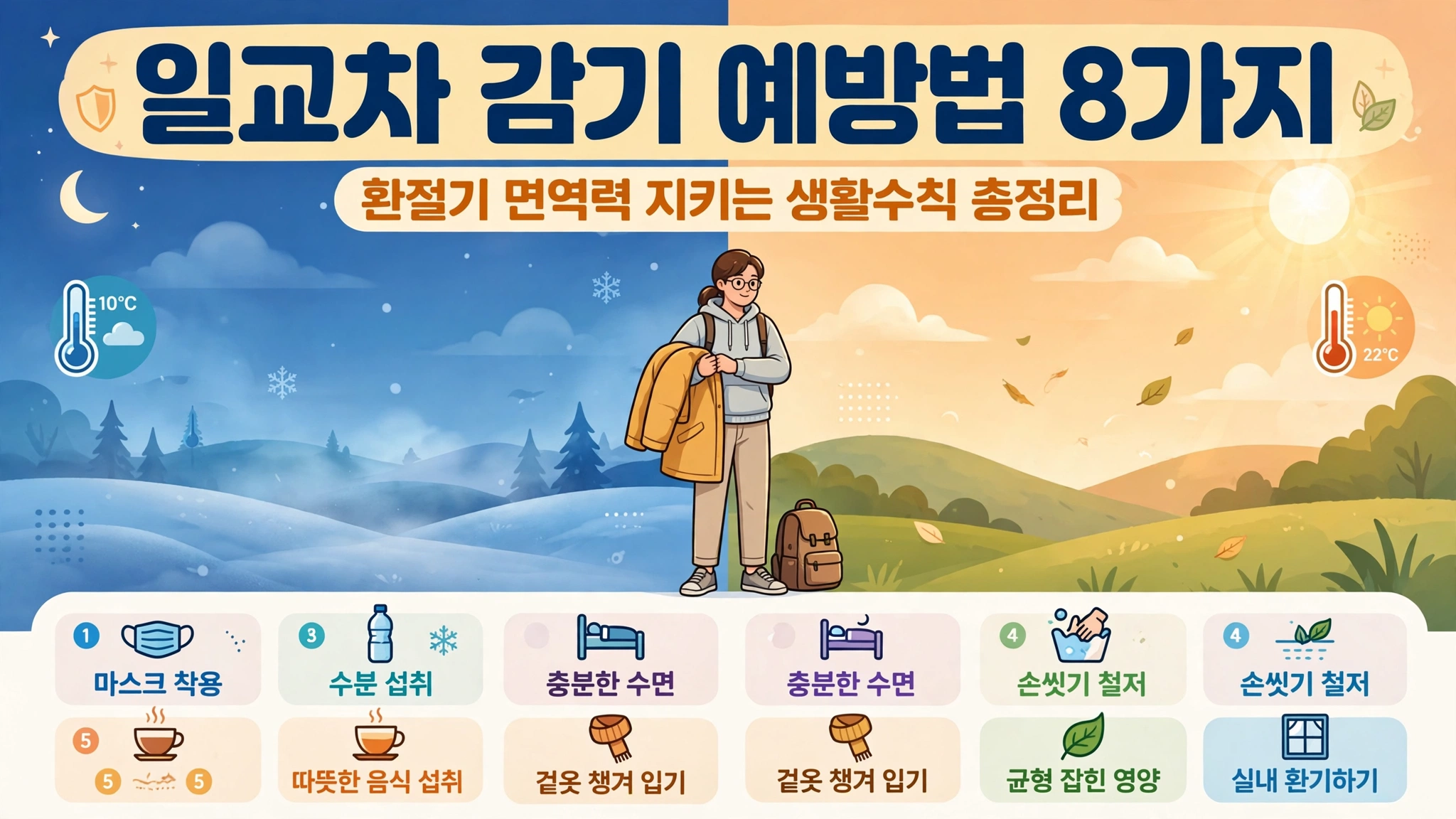 일교차 감기 예방법 2026 인포그래픽