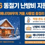 겨울밤 따뜻한 집과 2026 동절기 난방비 지원 인포그래픽