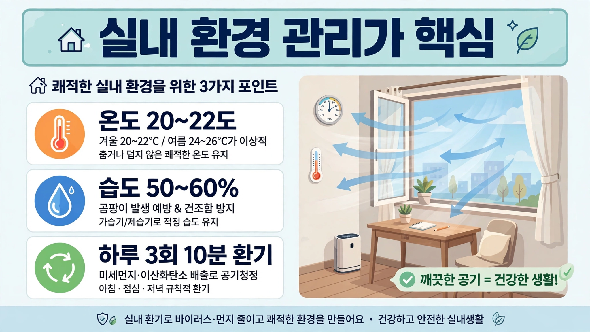 실내 환경 관리 인포그래픽