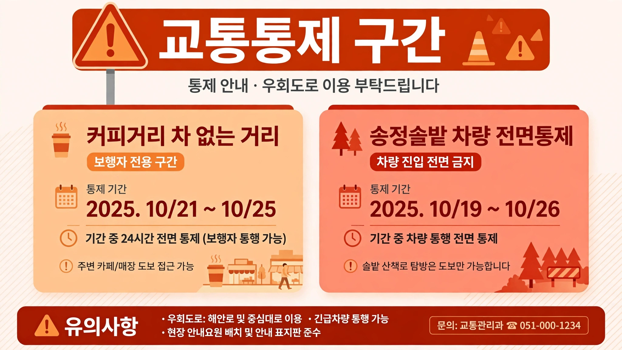강릉 커피축제 교통통제 인포그래픽