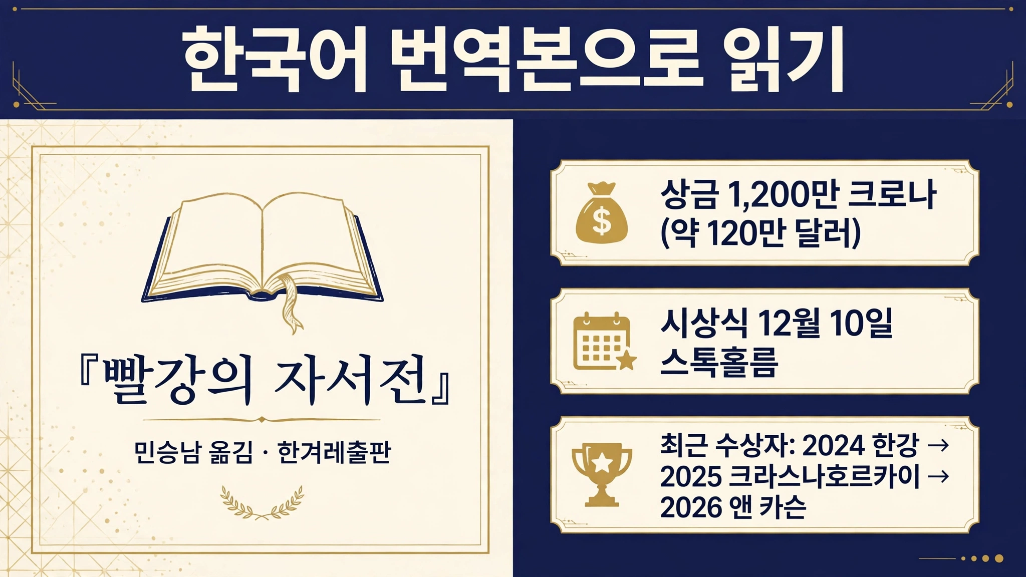 앤 카슨 한국어 번역본 및 상금 안내 인포그래픽